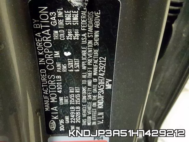 KNDJP3A51H7429212 фото 2