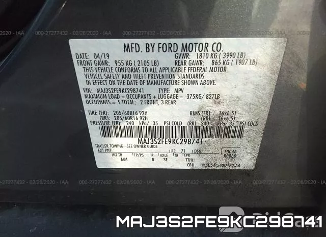 MAJ3S2FE9KC298741 фото 10