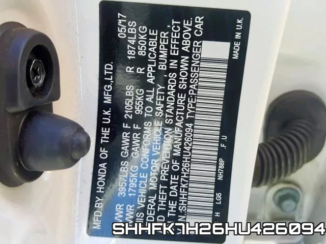 SHHFK7H26HU426094 фото 2