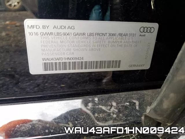 WAU43AFD1HN009424 фото 2