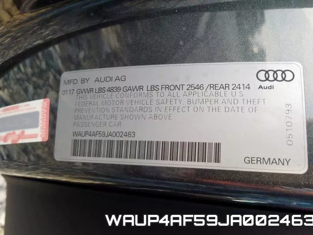 WAUP4AF59JA002463 фото 2