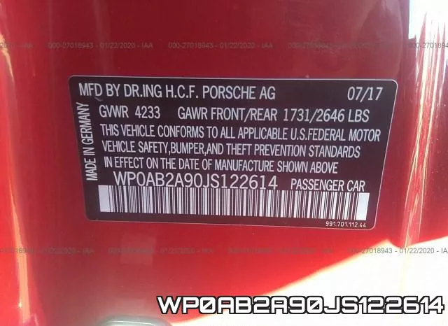 WP0AB2A90JS122614 фото 10