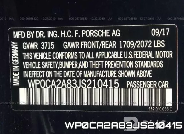 WP0CA2A83JS210415 фото 10