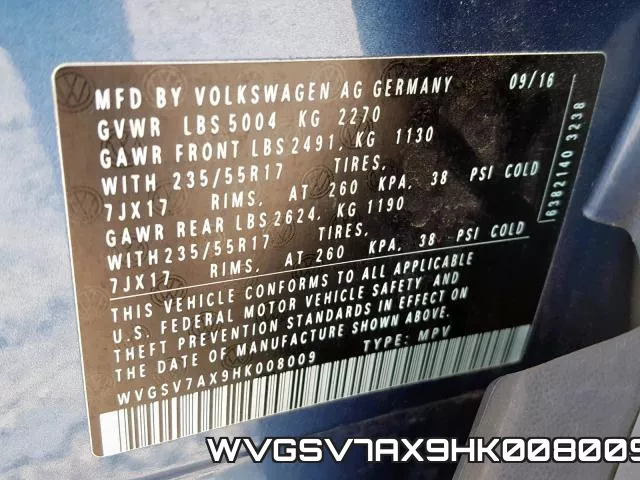 WVGSV7AX9HK008009 фото 2