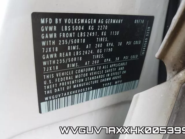WVGUV7AXXHK005399 фото 2