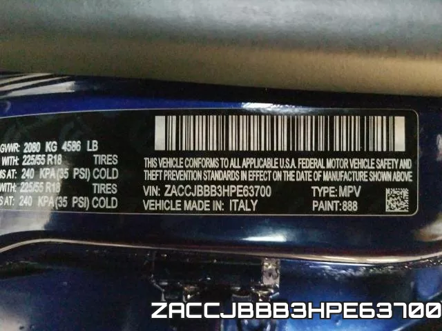 ZACCJBBB3HPE63700 фото 2