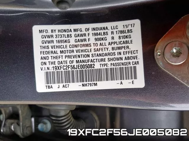 19XFC2F56JE005082 фото 2
