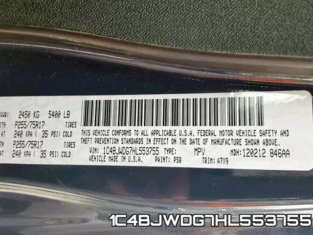 1C4BJWDG7HL553755 фото 2