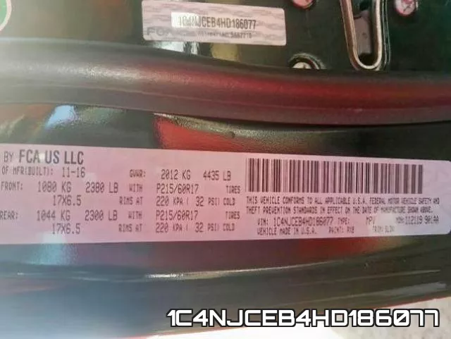 1C4NJCEB4HD186077 фото 2