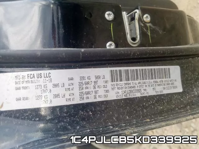 1C4PJLCB5KD339925 фото 2