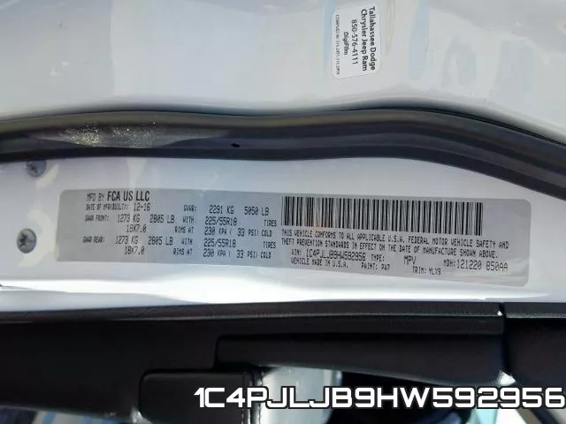 1C4PJLJB9HW592956 фото 2