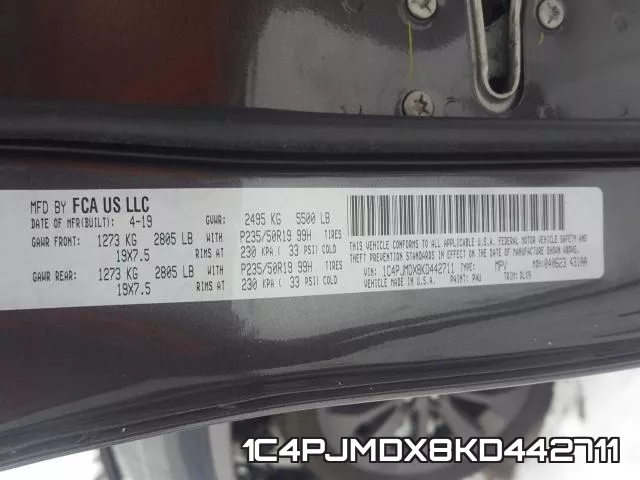 1C4PJMDX8KD442711 фото 2