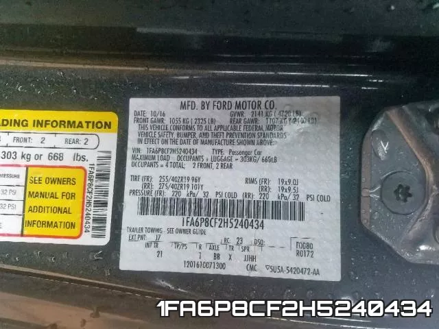 1FA6P8CF2H5240434 фото 2