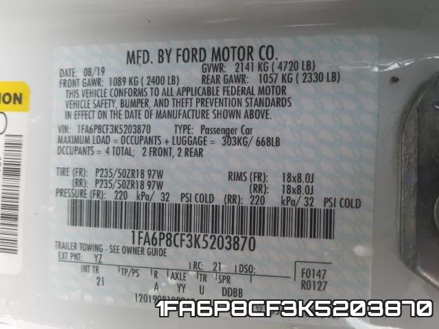 1FA6P8CF3K5203870 фото 2