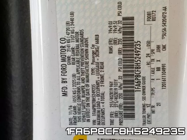 1FA6P8CF8H5249235 фото 2