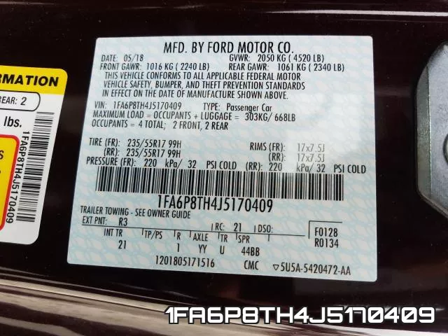 1FA6P8TH4J5170409 фото 2