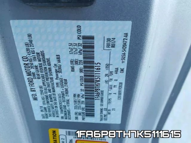 1FA6P8TH7K5111615 фото 2