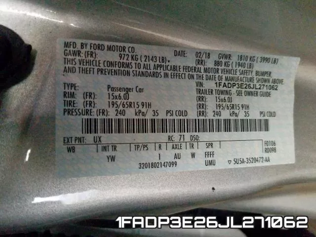1FADP3E26JL271062 фото 2