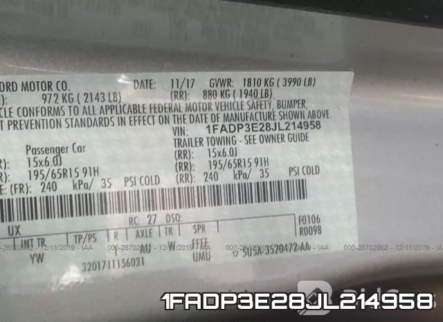 1FADP3E28JL214958 фото 10