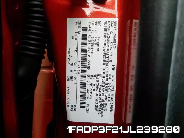 1FADP3F21JL239280 фото 2