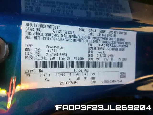 1FADP3F23JL269204 фото 2