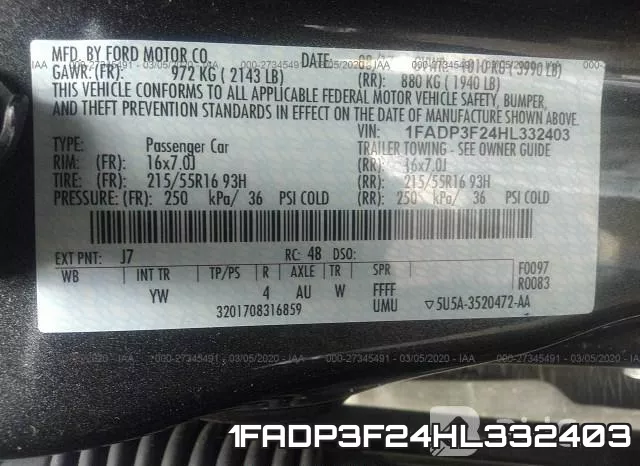1FADP3F24HL332403 фото 10