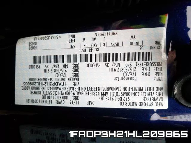 1FADP3H21HL209865 фото 2