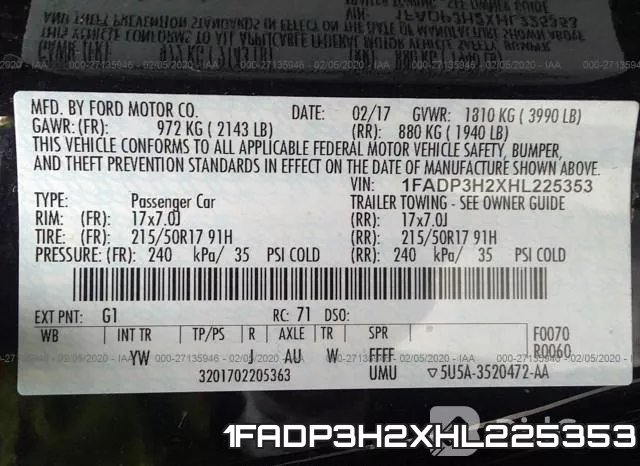 1FADP3H2XHL225353 фото 10