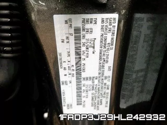 1FADP3J29HL242932 фото 2