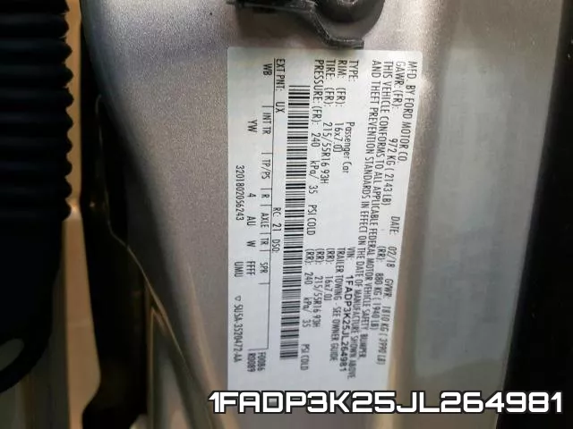 1FADP3K25JL264981 фото 2
