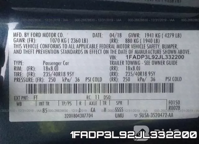 1FADP3L92JL332200 фото 10
