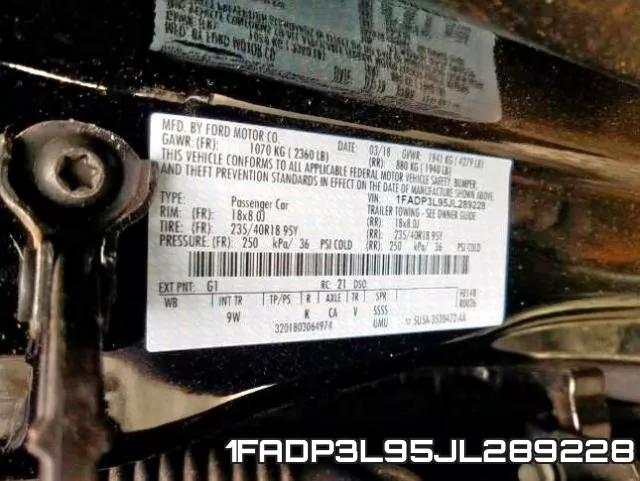 1FADP3L95JL289228 фото 2