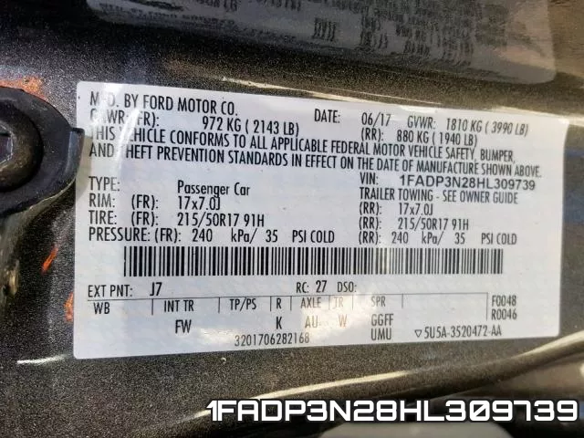 1FADP3N28HL309739 фото 2