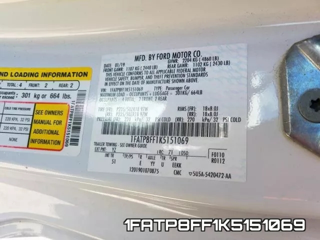1FATP8FF1K5151069 фото 2