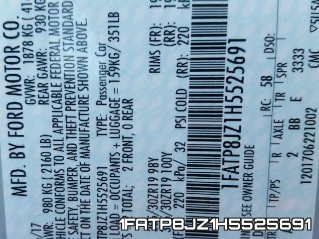 1FATP8JZ1H5525691 фото 2
