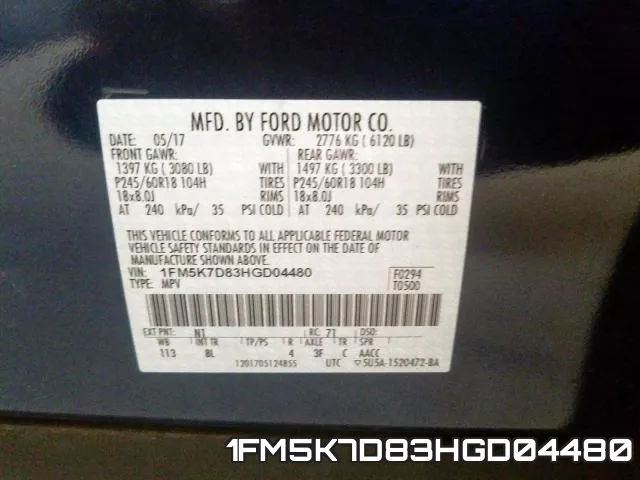 1FM5K7D83HGD04480 фото 2