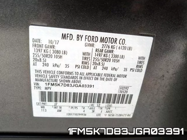 1FM5K7D83JGA03391 фото 2