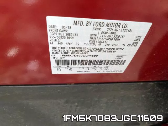 1FM5K7D83JGC11609 фото 2