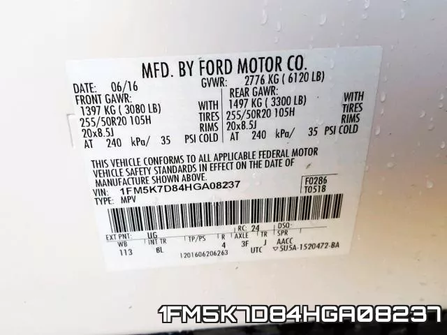 1FM5K7D84HGA08237 фото 2