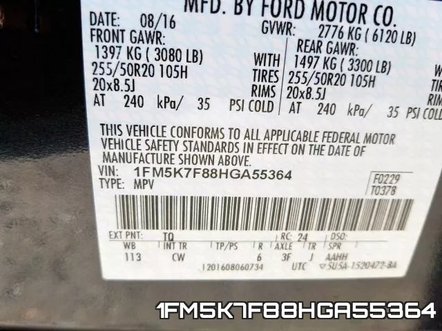 1FM5K7F88HGA55364 фото 2