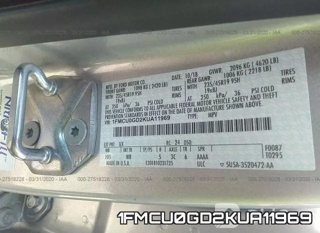 1FMCU0GD2KUA11969 фото 10