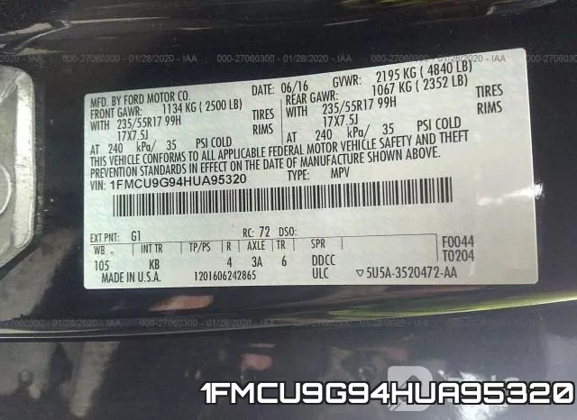 1FMCU9G94HUA95320 фото 10