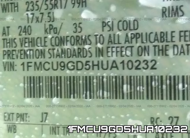 1FMCU9GD5HUA10232 фото 10