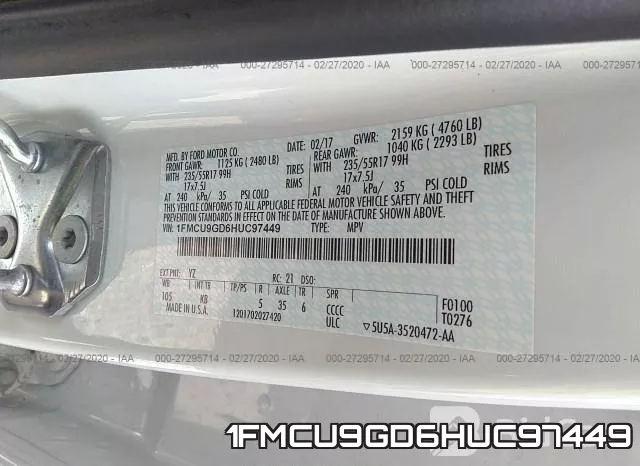 1FMCU9GD6HUC97449 фото 10