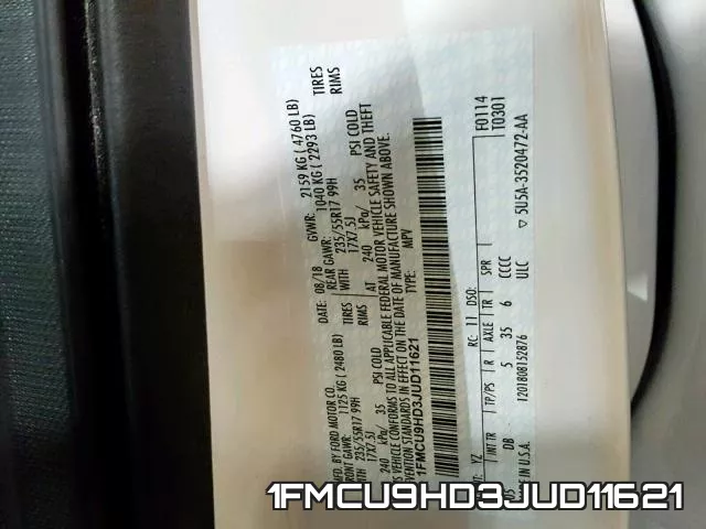 1FMCU9HD3JUD11621 фото 2