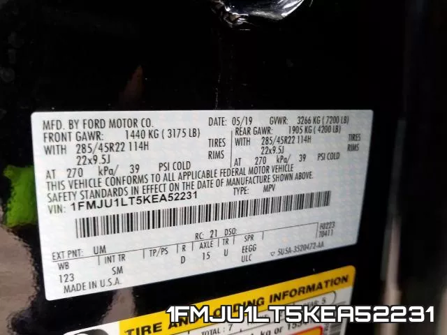 1FMJU1LT5KEA52231 фото 2