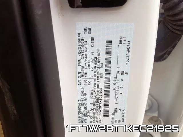 1FT7W2BT7KEC21925 фото 2