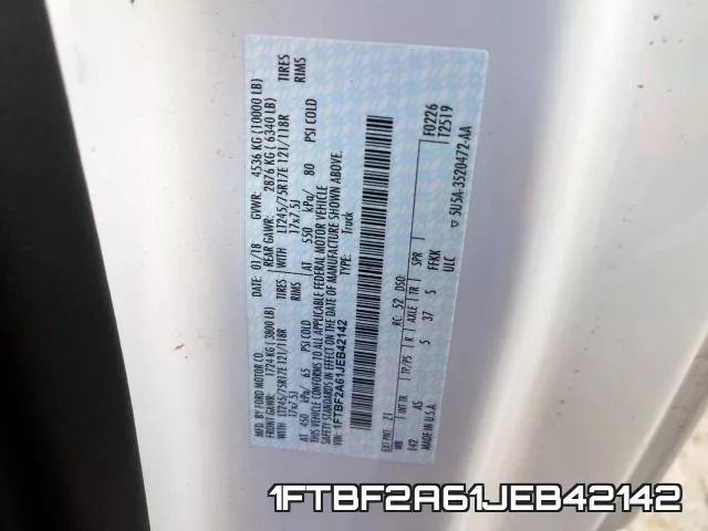 1FTBF2A61JEB42142 фото 2