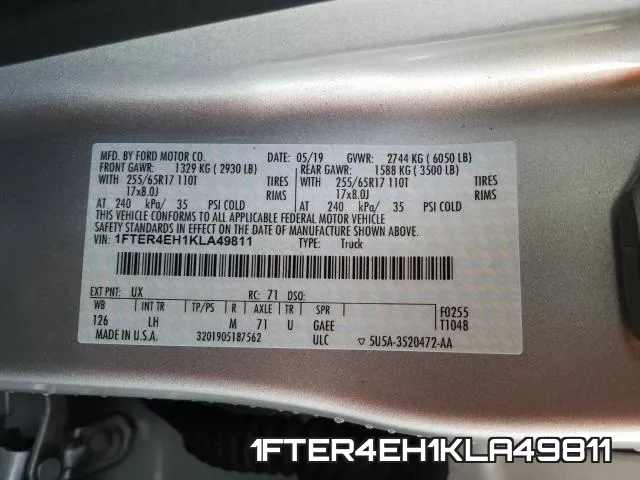 1FTER4EH1KLA49811 фото 2