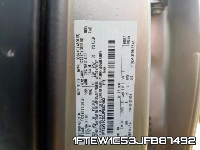 1FTEW1C53JFB87492 фото 2